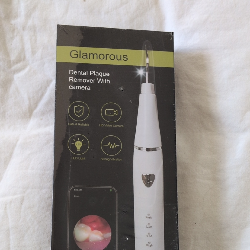 Glamorous White Dental Plaque Remover with Camera and LED
